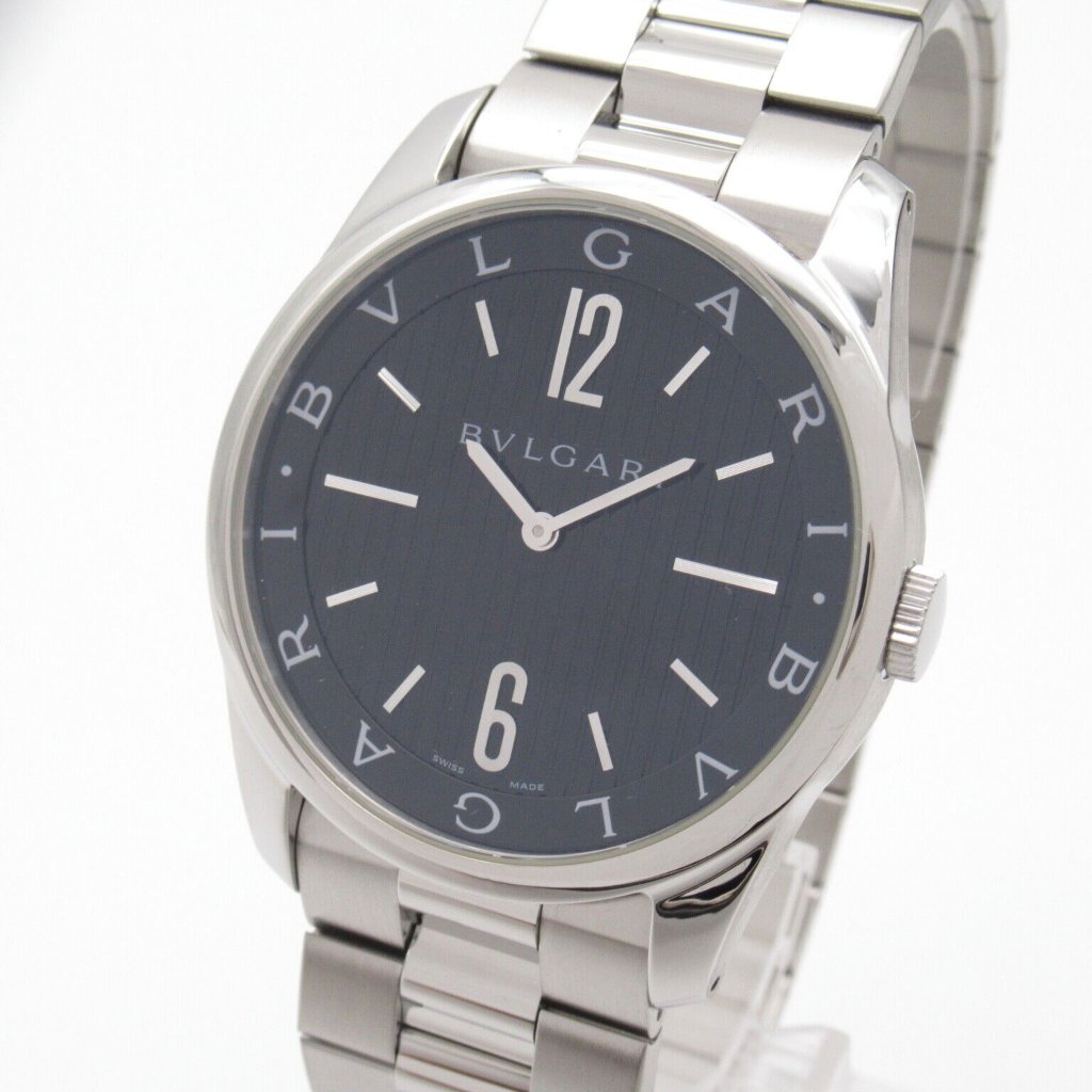 Bvlgari Solo Tempo Wrist Watch Quartz Stainless Steel Used Mens